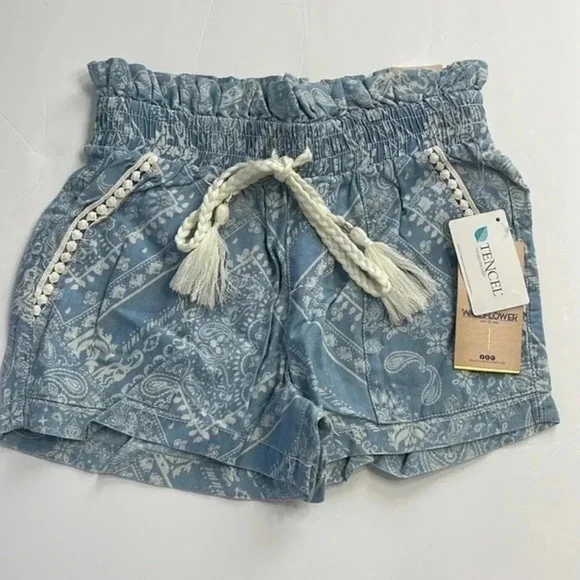Wallflower Juniors Printed Shorts Sammy Blue Size XS - Picture 3 of 11
